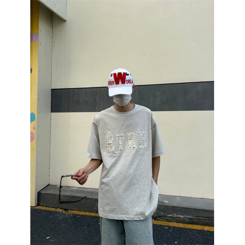 M545-P35刺绣学院风时尚潮流休闲百搭简约套头短袖T恤男女同款,男装T恤,星座617A-1（原B318A）