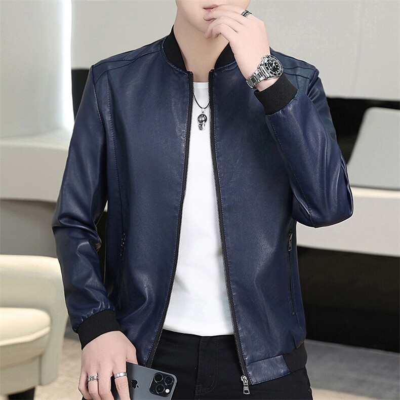 主推大码M-8XL胖子皮衣潮流外套PU夹克XZ613B-5817-P60-小码P55，男装皮衣，星座613B