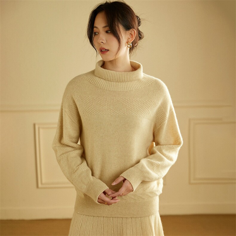 高领山羊绒衫女纯色羊绒秋冬季内搭打底毛衣，女装羊绒衫，绒美人羊绒