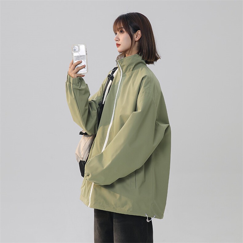 中性风学院风双面穿宽松立领抽绳夹克外套A436-836-P6298，男装夹克，电商A436