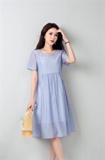 夏季上雪纺连衣裙，女装连衣裙，叠彩服饰