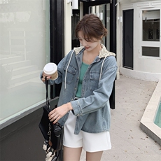 特大码300斤牛仔外套男装秋季新款显瘦上衣连帽宽松韩版ins外套潮，女装牛仔外套，慕依路