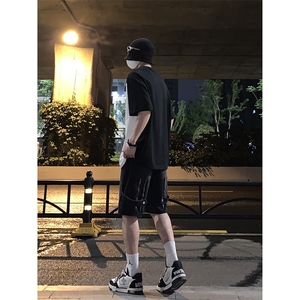 B221 美式ins高街暗黑拉链休闲牛仔短裤五分裤 LK23082-P50 控68图片