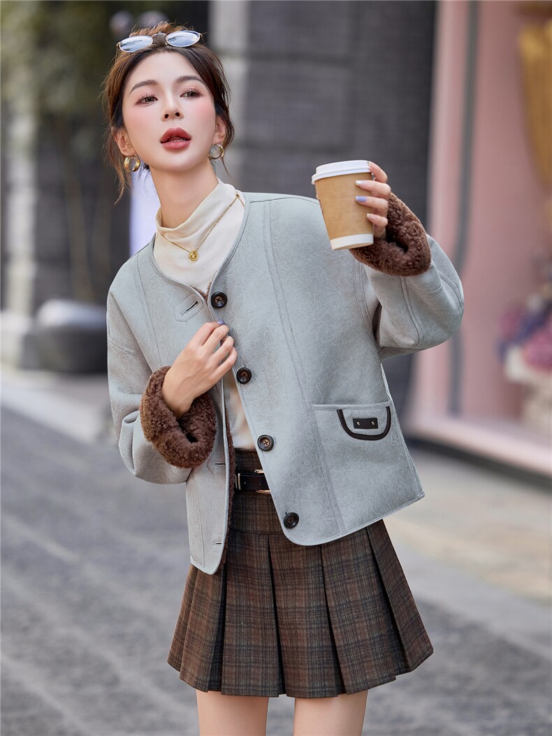 2025冬季新款~~双面穿皮毛一体,女装棉衣/棉服,意芙