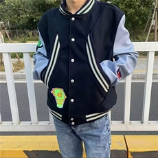 1506-1/J25101夹棉/P78港仔棒球服男秋冬新款男款运动夹克美式，男装夹克，星座1506-1