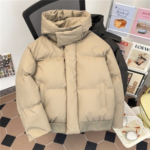 加绒加厚冬款男女连帽棉衣皮料面包服保暖棉袄外套MY25P105