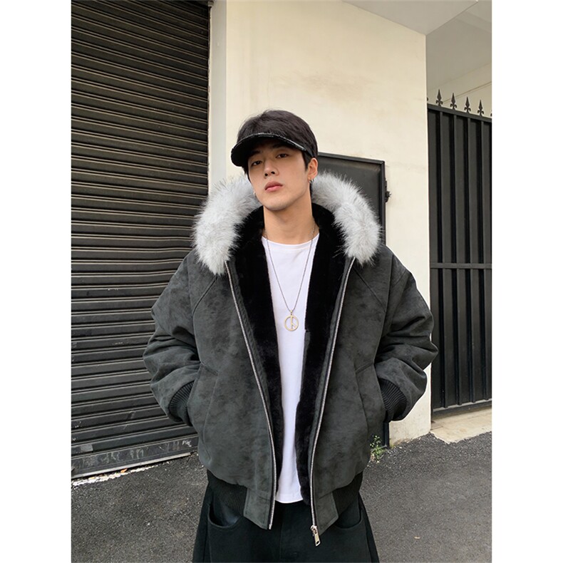 XZ514-2-25106-P70大理石座山雕连帽绒毛刺绣外套冬季棉服夹克,男装夹克,星座514-2(原B239)