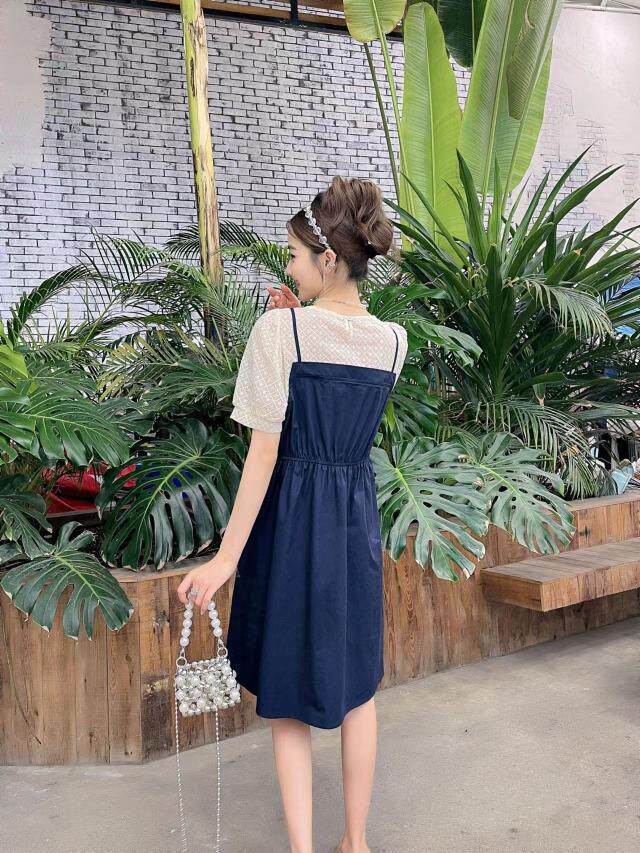 【现货】假两件连衣裙，女装连衣裙，巴黎魅影