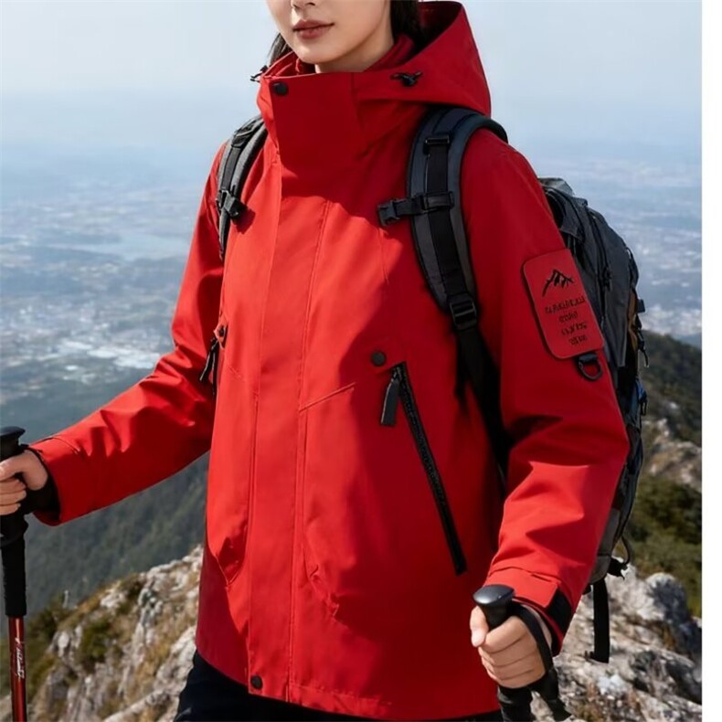 软壳加绒冲锋衣男女款秋冬季三合一防风防水徒步登山服Q8055 P88图片