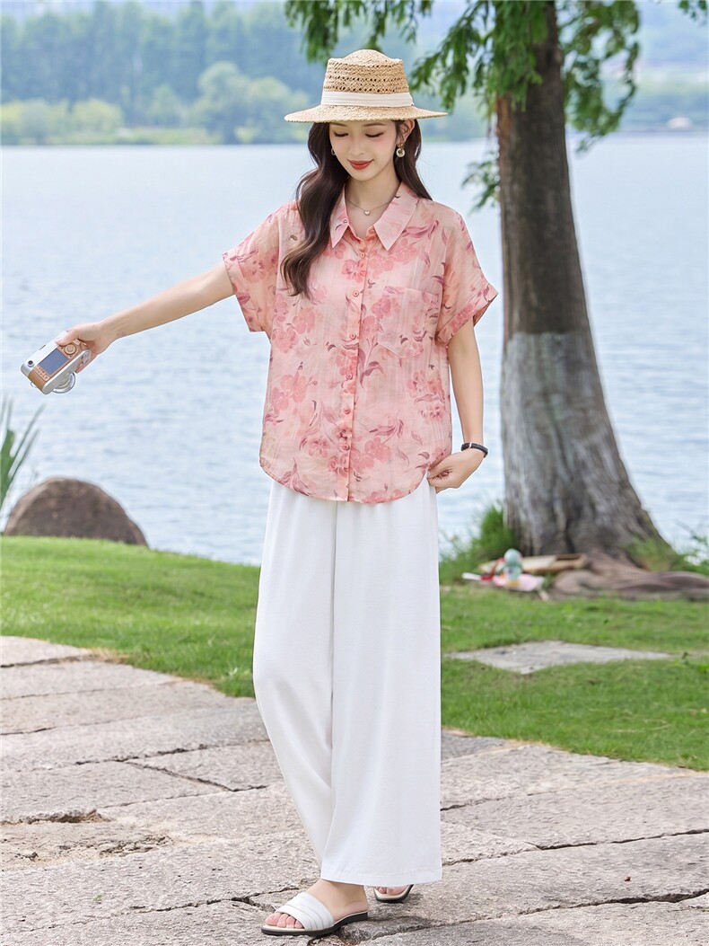 现货！2026年夏季时尚简约大方气质优雅宽松休闲两件套裤套装女,女装套装/套裙,衣之秀