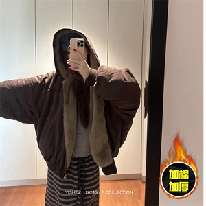 两面穿现货重磅短款座山雕棉衣男女双面穿毛毛绒棉服加厚外套图片