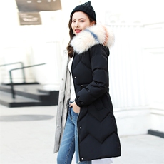 连帽纯色简约舒适大方显廋长款拉链口袋2020年秋冬长袖棉衣，女装棉衣/棉服，香水丽阁