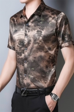 GBN586夏季新款男式休闲衬衫香云锻短袖时尚衬衣P290，男装衬衫，电商B360