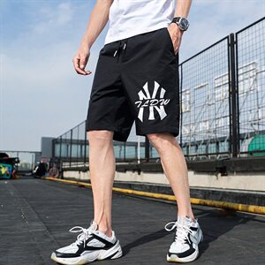夏季透气薄款休闲短裤五分裤宽松紧腰大裤衩模图案图片