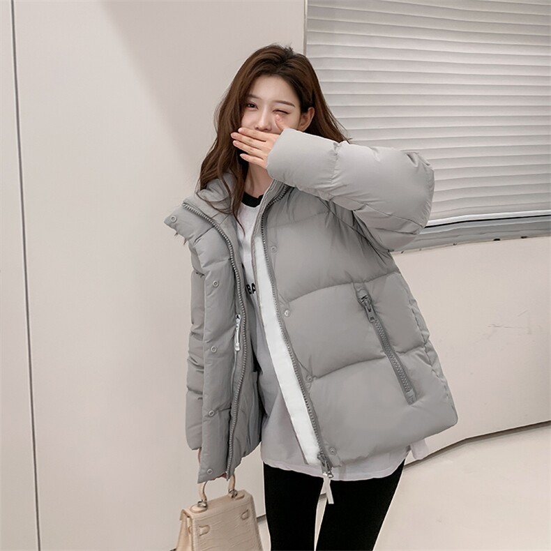 羽绒服2024新男女同装学院风加厚帅气情侣潮服连帽白鸭绒保暖外套图片