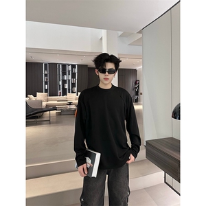 抖音得物品质美式高街重磅曼巴棉结构硬阔boxy版潮牌卫衣长袖T恤图片