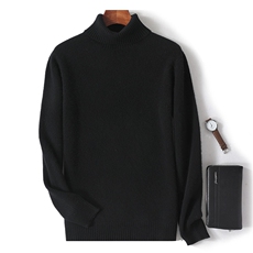 秋冬季新款舒适时尚百搭男士加厚高翻领羊毛衫男装，男装羊毛衫，绒韵雅