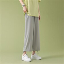 冰氧吧宽松显高休闲裤冰丝垂感顺滑显瘦女长裤2023-特批20，女装休闲裤，星座718-1