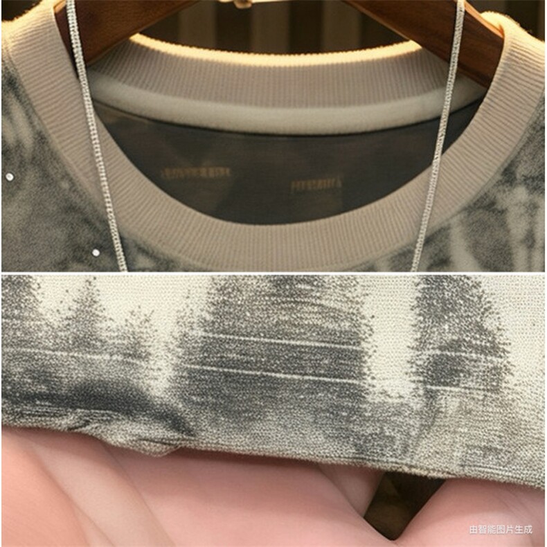 1506/QV900/P38新款男士高级感痞帅半袖潮流舒适扎染上衣男,男装T恤,星座1506