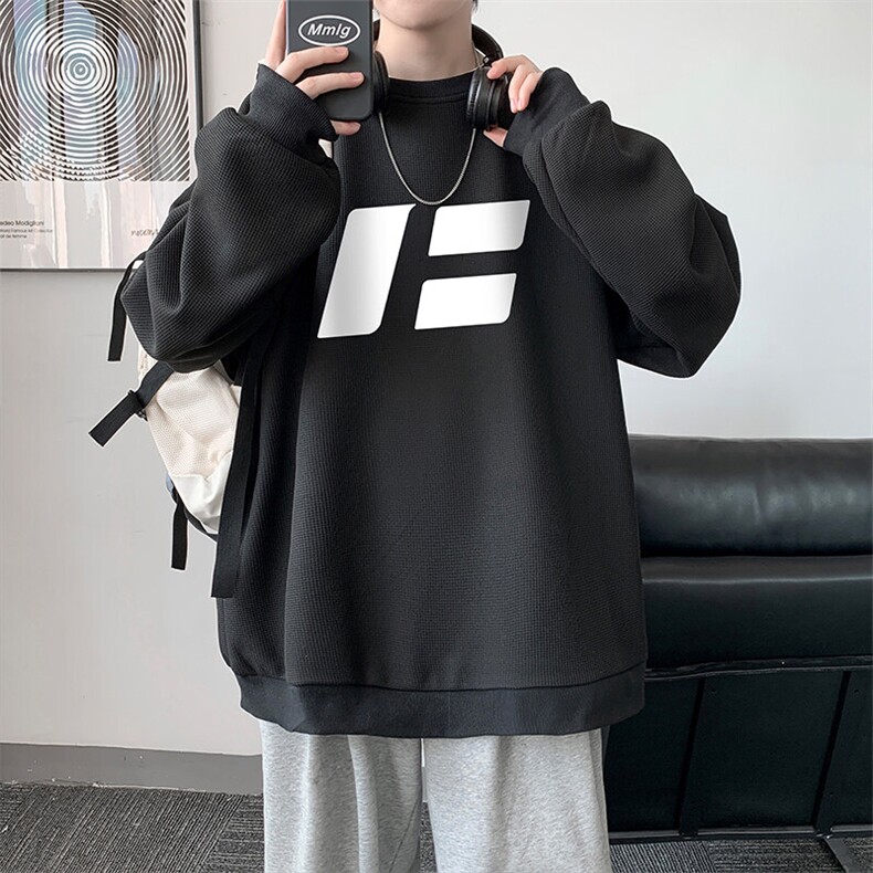 5XL华夫格卫衣男大码胖子圆领长袖t恤HW76435-P30,男装T恤,电商A040
