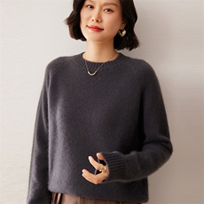 2025秋冬新款35%山羊绒女士5针三股加厚圆领羊绒衫，女装羊绒衫，拓驰羊绒