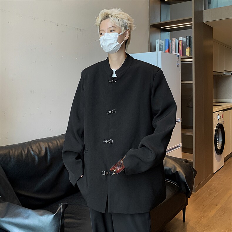 西装男韩版潮流新中式宽松个性高街2023秋冬新款ins外套W5154-P71,男装西服,星座412-2