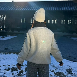 抖音得物高品质 美式高街重磅结构设计拼接织带立领卫衣外套 CM42图片