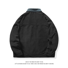 潮流休闲大码宽松情侣灯芯绒平绒拼色夹克J7198-P47【特价】，男装夹克，电商A007