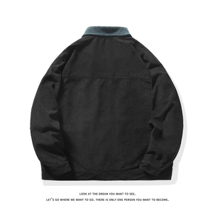 潮流休闲大码宽松情侣灯芯绒平绒拼色夹克J7198-P47【特价】图片