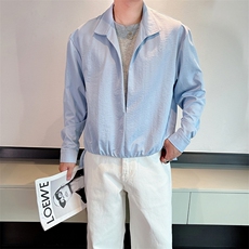 秋季红高级假两件双层设计小众长袖衬衫男潮流CS895-P55，男装衬衫，电商B267