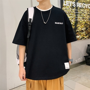 夏款青少年印花运动半袖港风绣标圆领短袖T恤男女1566-P38 控价58图片