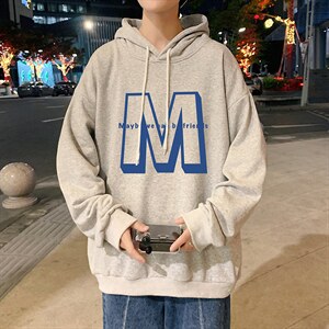 WY2260-P35 纯棉连帽卫衣男大码运动帽衫宽松薄外套男图片