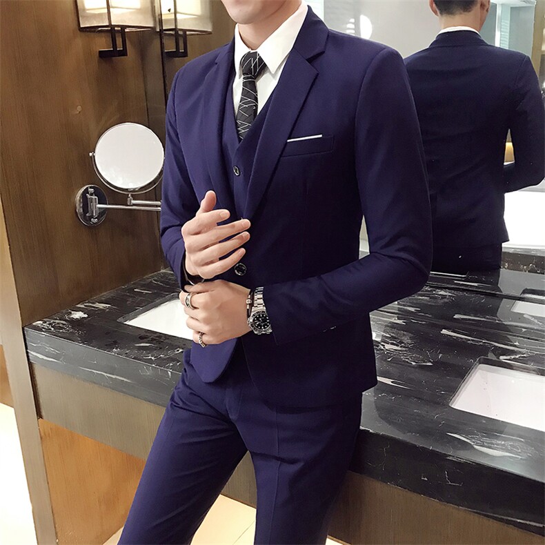 【常年供货】单扣西服马甲裤子三件套职业装大货主推款XF701P145,男装西服,星座613B