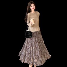 慵懒风碎花两件套套裙2C267-120-P175-K265图片