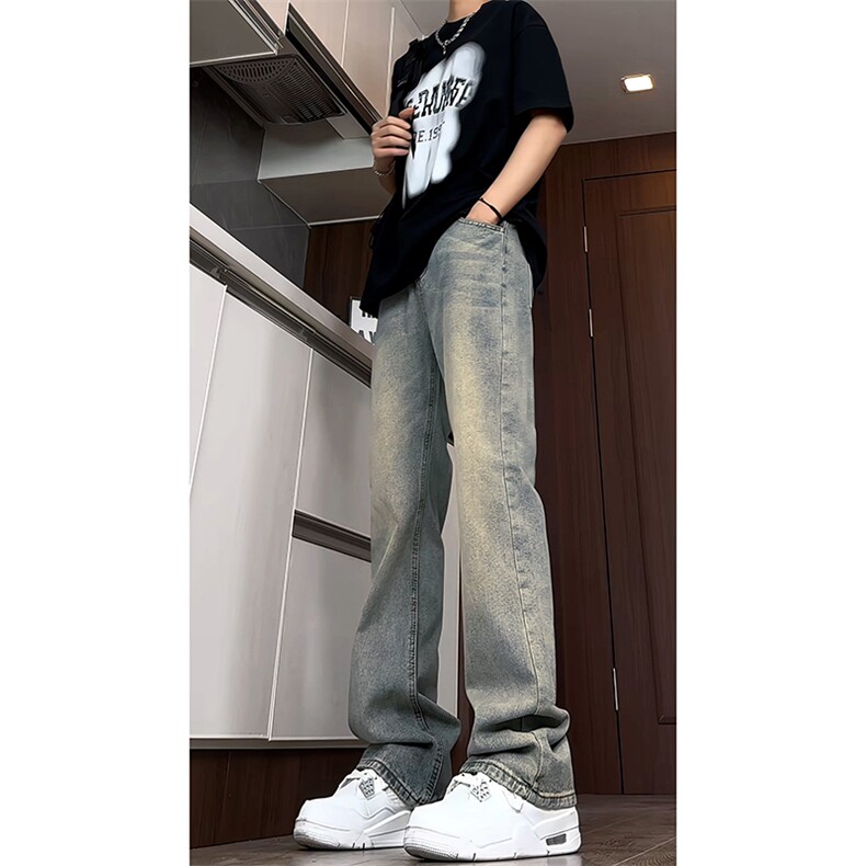 B221 美式ins高街暗黑小众修身微喇牛仔裤 LK24168-P60 控78图片