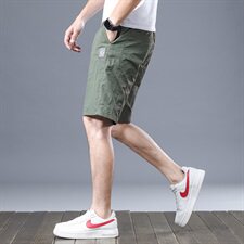 短裤男夏季潮流冰丝速干休闲宽松直筒运动五分裤沙滩裤子Z106-P30，男装休闲裤，星座509