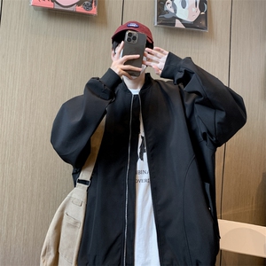 A702-P60 美式复古字母刺绣飞行员夹克男潮牌宽松机能棒球服外套图片