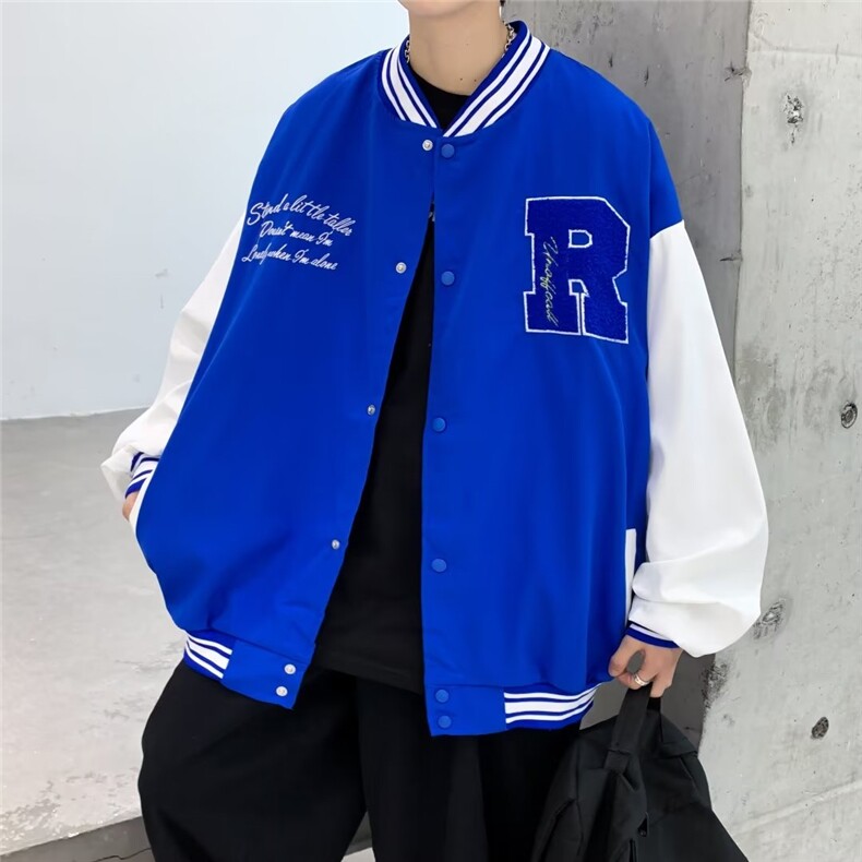 秋季新款刺绣夹克外套男潮流百搭宽松大码上衣痞帅棒球服T178/P44,男装夹克,星座506