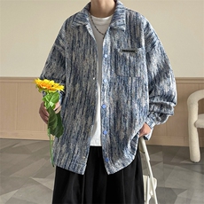 XZ222-1/WT/P65/控98美式渐变扎染小香风格子外套夹克，男装夹克，星座809A(原222-1)