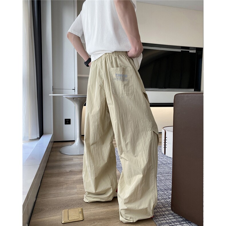 复古美式阔腿休闲裤男潮牌高级感工装裤户外褶皱裤MA690-P40，男装工装外套，星座208-5