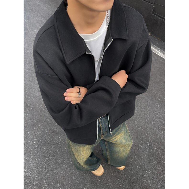 YK86030-P4550%棉50%聚酯纤维加厚420克重磅开衫卫衣外套,女装短外套,电商A086-1