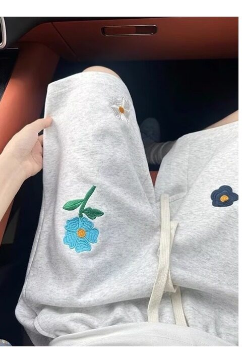 网图现货重磅华棉复合花卉刺绣五分裤男女DK32P25,男装牛仔裤,星座205-3