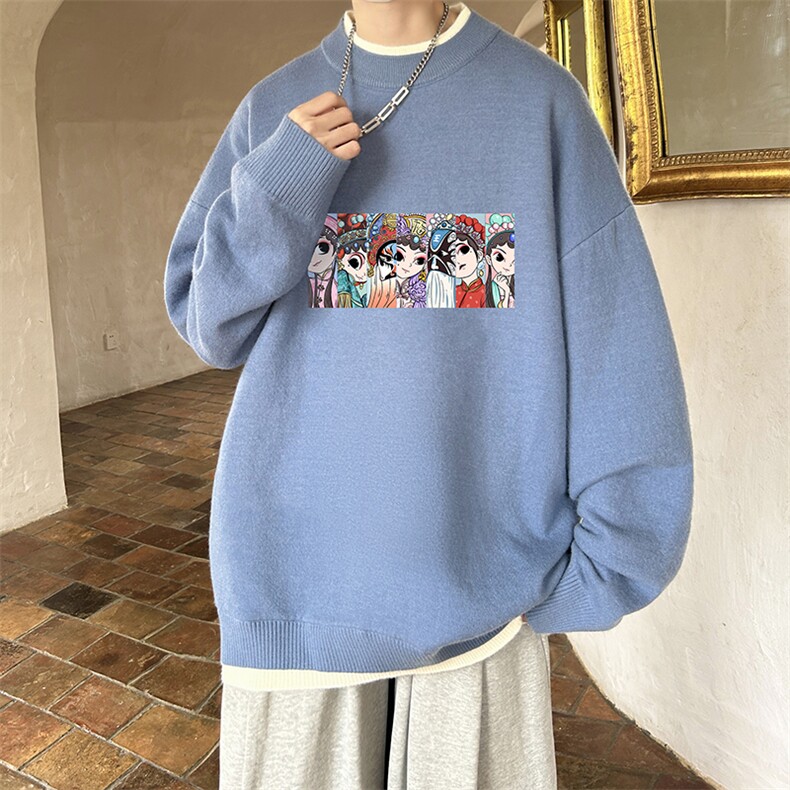 控78假两件毛衣男大码加绒针织衫男毛线衣M80250-P55加绒P70,男装针织衫/毛衣,电商A040