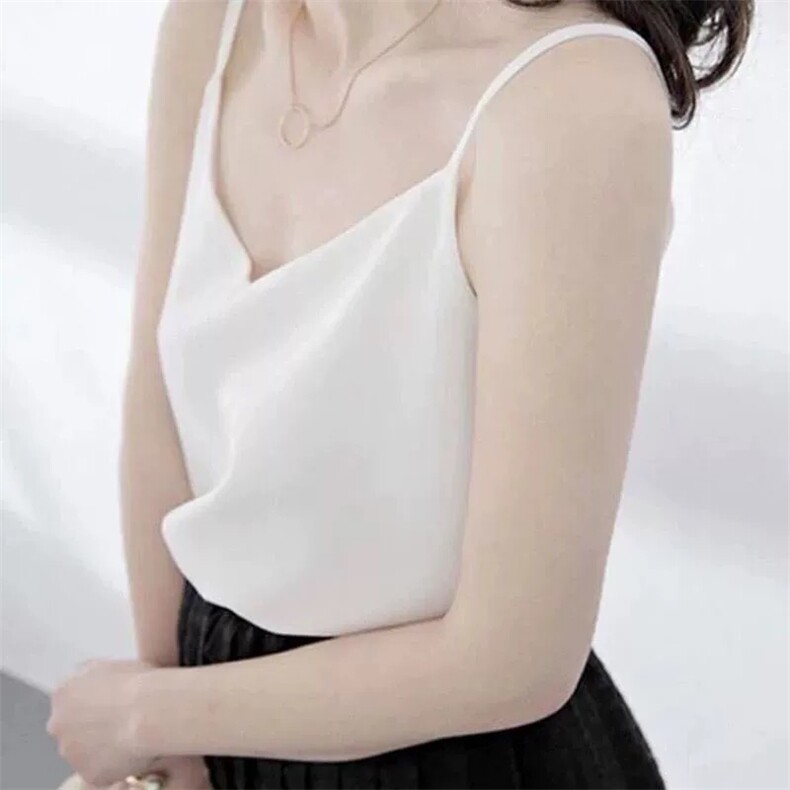 小吊带背心女内搭西装白色黑色打底衫无袖上衣微胖大码胖mm雪纺衣,女装背心吊带,梦懿尔