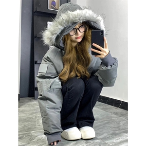 网图有货 工装派克棉服外套女冬季加厚毛领棉袄男 A139-P105图片