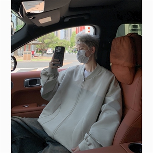 港风大码美式潮牌男女情侣款圆领夹克外套 XZ213-JKMM02-P75控98图片