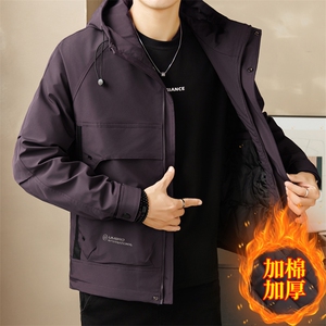热卖主推男士工装连帽加棉加厚防寒保暖夹克免疫外套190P105,热巴穿搭小个子学生图片