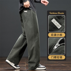 秋冬加厚纯棉直筒宽松工装休闲裤男士抓绒保暖Z2362-P50/加绒P60图片