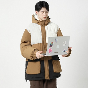 无影墙2026新品冬季宽松情侣装撞色棉服冬装加厚外套D008-P100图片