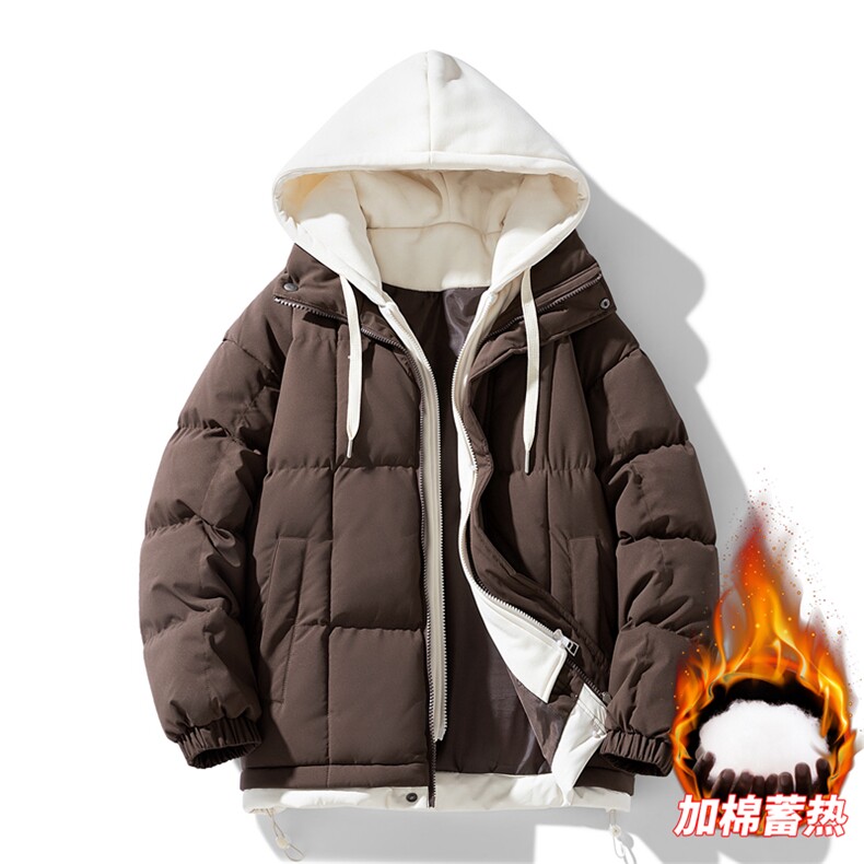 三防面料抖音品质10W件假两件卫衣加厚棉衣外套棉服BM888特P98,男装棉衣,电商A486